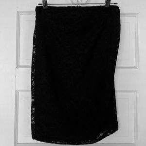 H&M black lace maternity pencil skirt